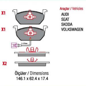 AUDl-A3 Cabriolet, Limousine, Sportback Quattro, ÖN–SEAT-Leon(5F), ÖN—SKODA-Octavia Berline, Octavia Cambi, ÖN-VW-Golf VII (3 kapı , 5 kapı ), Golf VII SW , ÖN (WVA:22035)