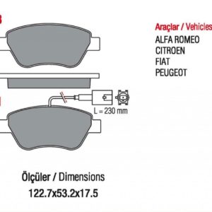 CITROEN-Nemo-09, ON FIAT-500,Bravo 11,Fiorino IV,Grande Punto,Linea,Panda 11,Stilo, ÖN PEUGEOT-Bipper, ÖN (WVA:23705)
